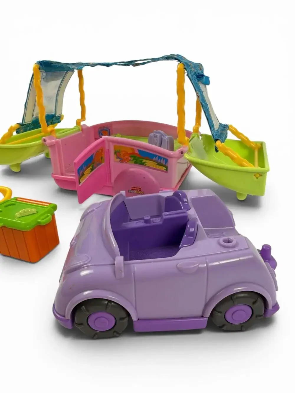 Fisher-Price Little People Purple Car and Pop-Up Camper Trailer Set (2007)
